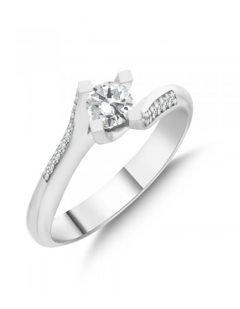 0.20 Ct Tek Taş Baget Yüzük - LGR001